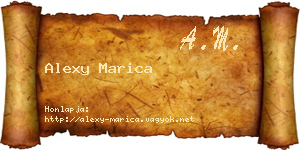 Alexy Marica névjegykártya